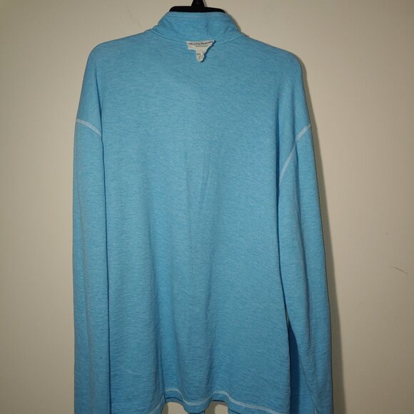 Tommy Bahama Reversible Flipsider 1/4 zip Pullover Size XXL Blue/Light Blue - Picture 7 of 7